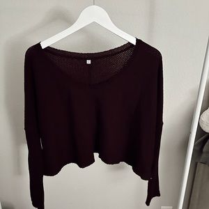Dark red cropped long sleeve
